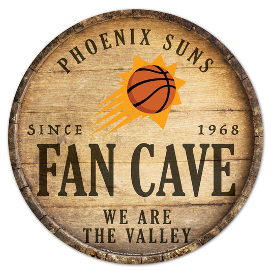 Phoenix Suns Wood Sign 14 Inch Round Barrel Top Decor - ToylandEU