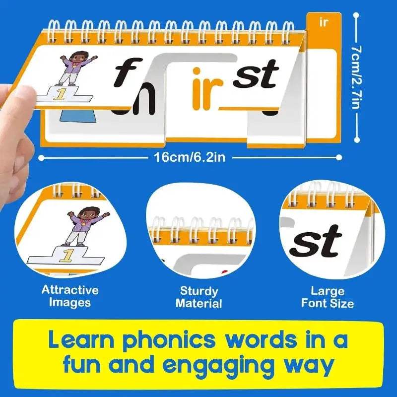 40 Phonics Word Family Flip Books Early Reading Educational Toys for Kids Language Learning Teaching Aids Preschool English - ToylandEU