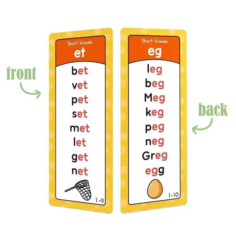 Phonics Word Lists Cards Memory Cards Teacher Teaching Aids English Vocabulary Building Learning Flashcards Classroom Must Haves - ToylandEU