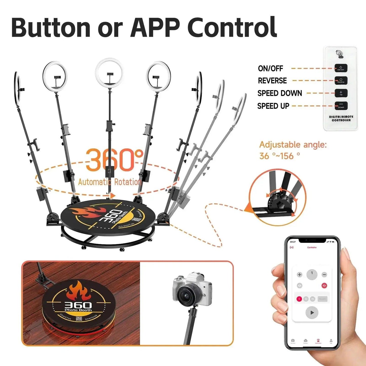  MWE 360 Photo Booth For Parties With Remote Spin App -  ToylandEU™