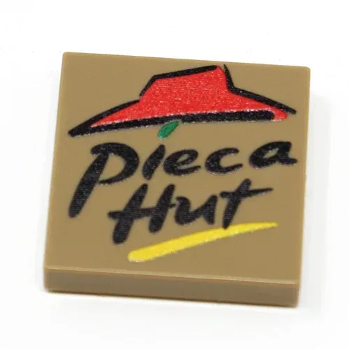 Pieca Hut (Pizza) - Custom Printed 2x2 Tile made using LEGO part - ToylandEU