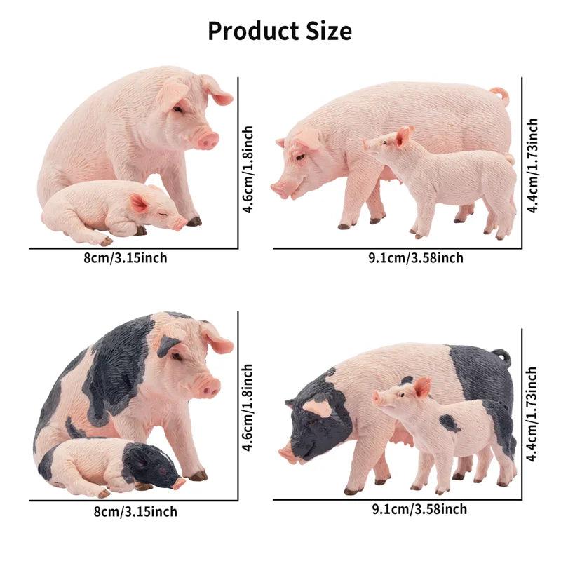  Pig Farm Animal Figures 8 Pieces Mini PVC Toylandeu™ 
