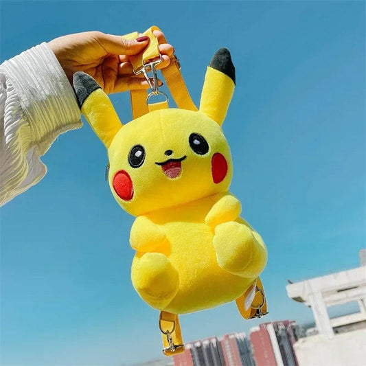  Pikachu Plush Backpack Cute Anime Style For Girls 30cm 