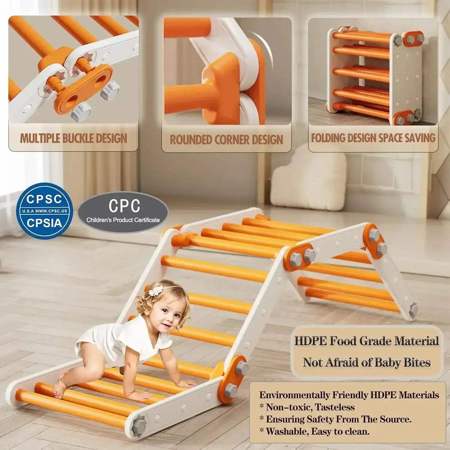Pikler Triangle Climber Foldable Montessori Indoor Gym - ToylandEU