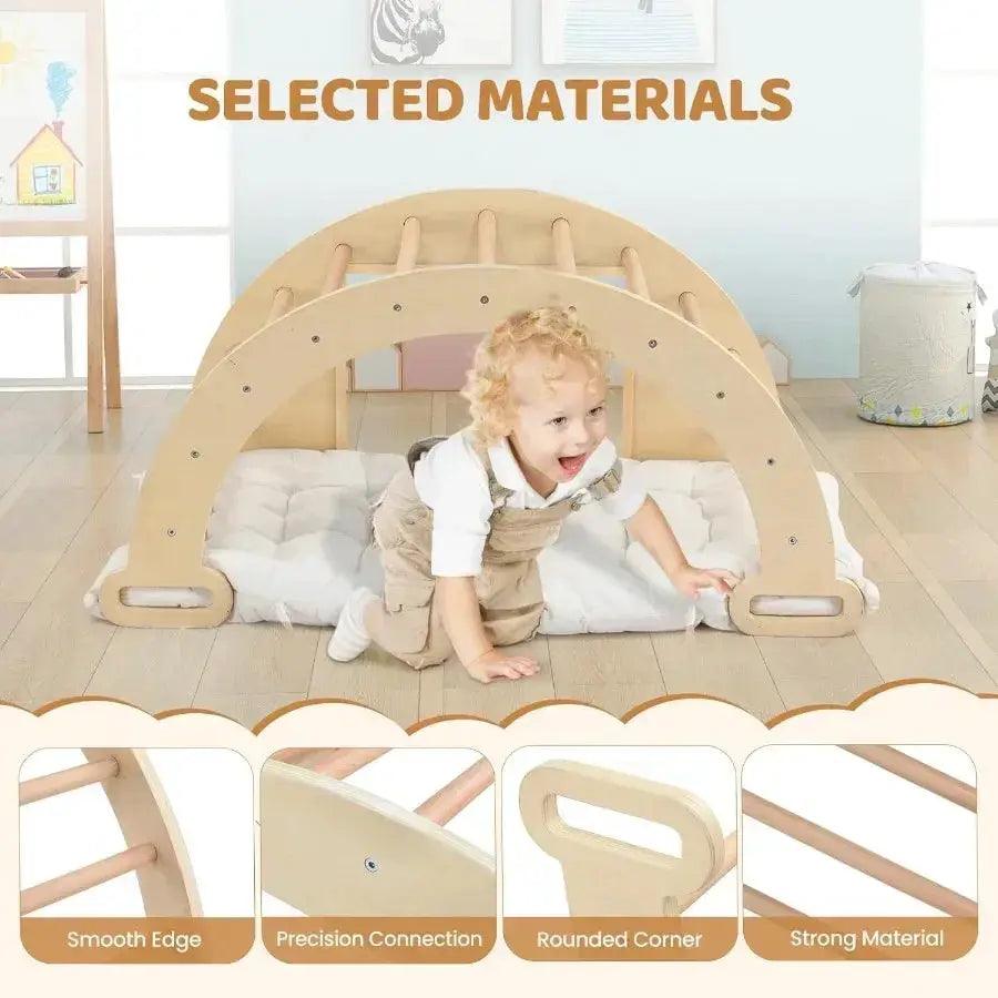  Pikler Triangle Climber Set Wooden Safe For Toddlers -  ToylandEU™