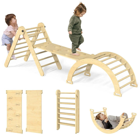  Pikler Triangle Montessori Climbing Toy Set 5 In 1 -  ToylandEU™