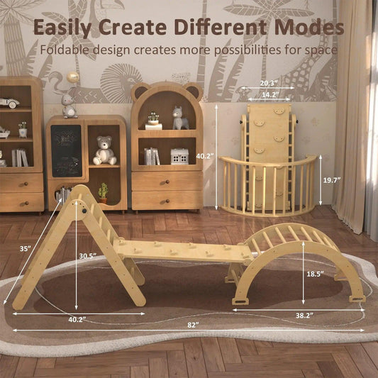  Pikler Triangle Montessori Climbing Toy Set 5 In 1 -  ToylandEU™