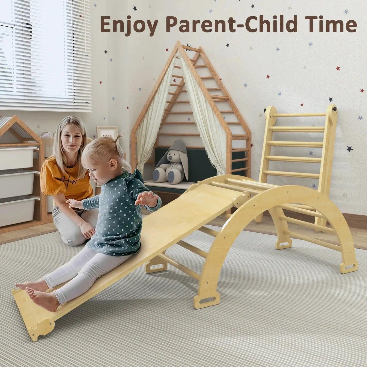  Pikler Triangle Montessori Climbing Toy Set 5 In 1 -  ToylandEU™