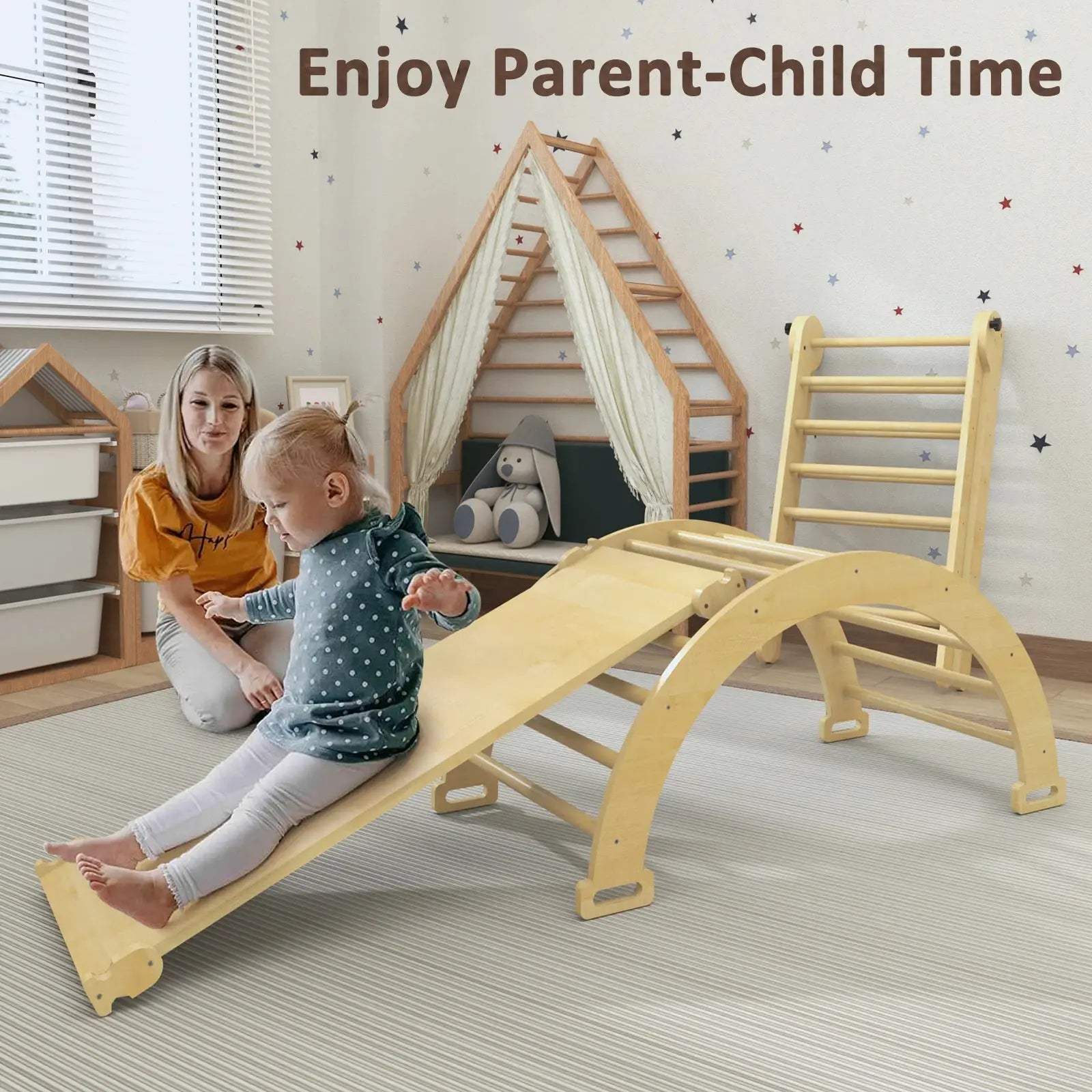  Pikler Triangle Montessori Climbing Toy Set 5 In 1 -  ToylandEU™