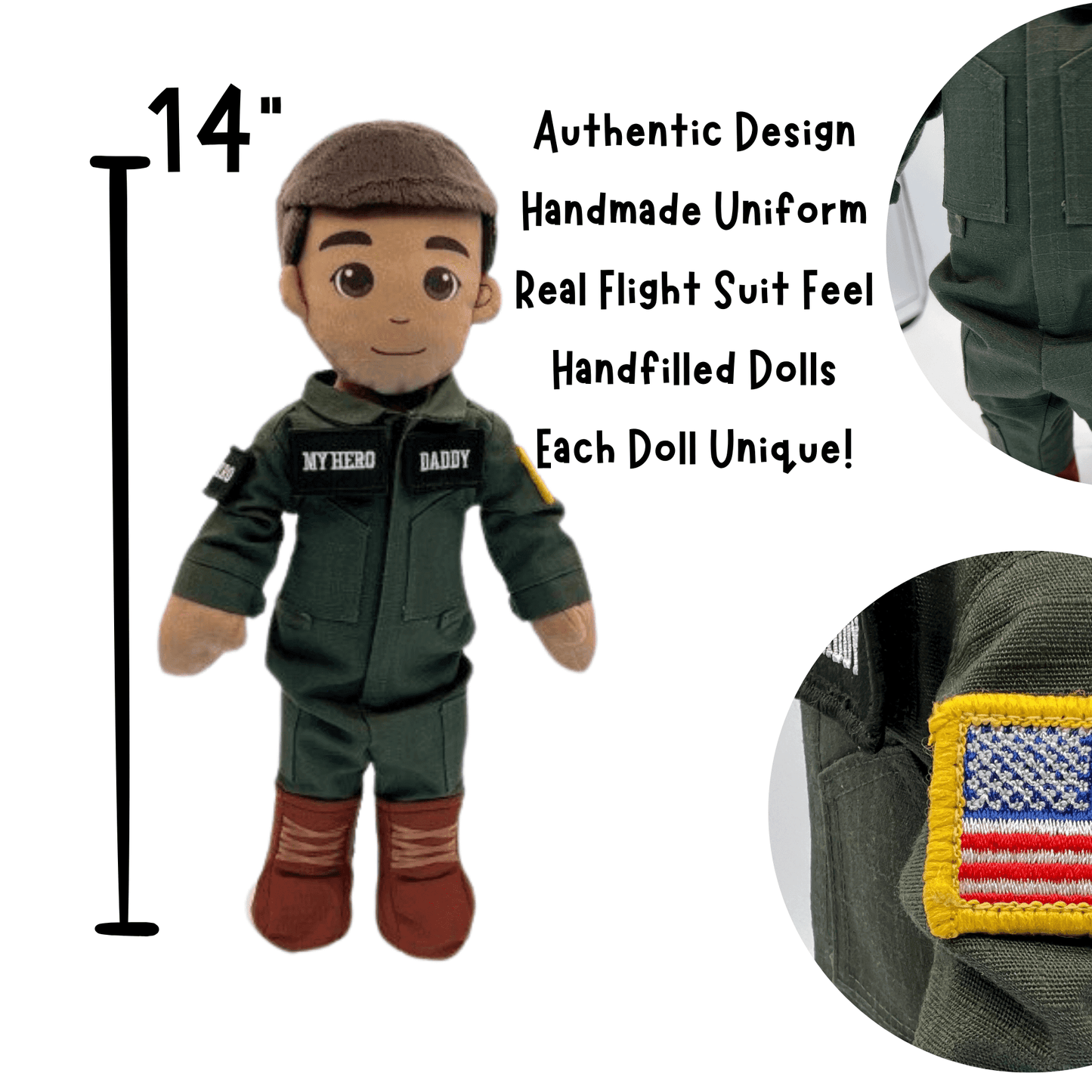  Pilot Daddy Doll Recordable Plush Toy With Messages 