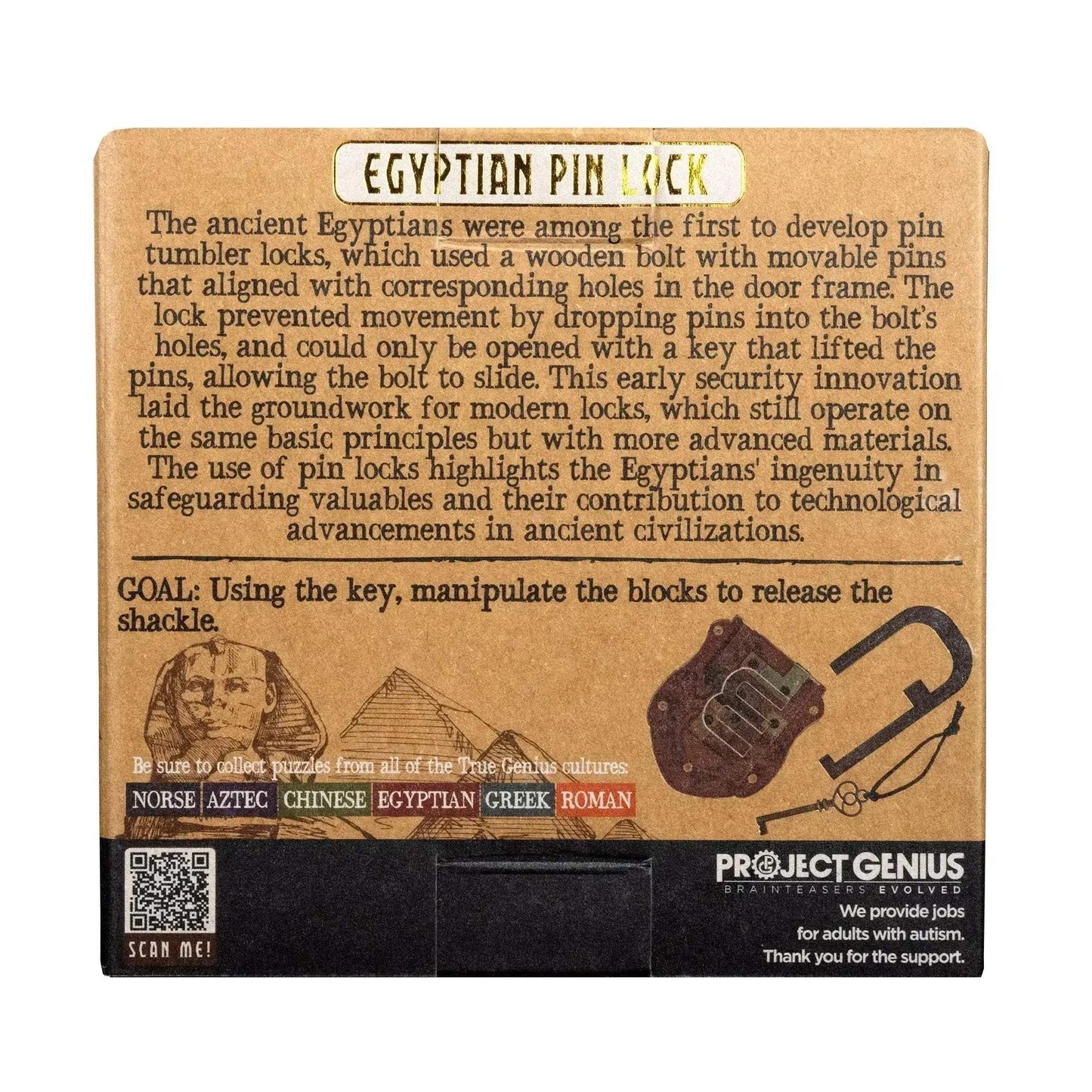 Ancient Egyptian Pin Lock Puzzle With Key Tool Boosts Brainpower - ToylandEU