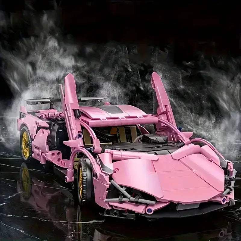Pink 1234-Piece Racing Car Building Blocks Set Premium ABS Gift - ToylandEU