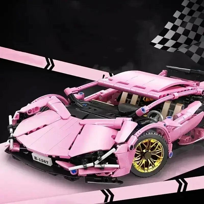  Pink 1234-Piece Racing Car Building Blocks Set Premium Abs -  ToylandEU™