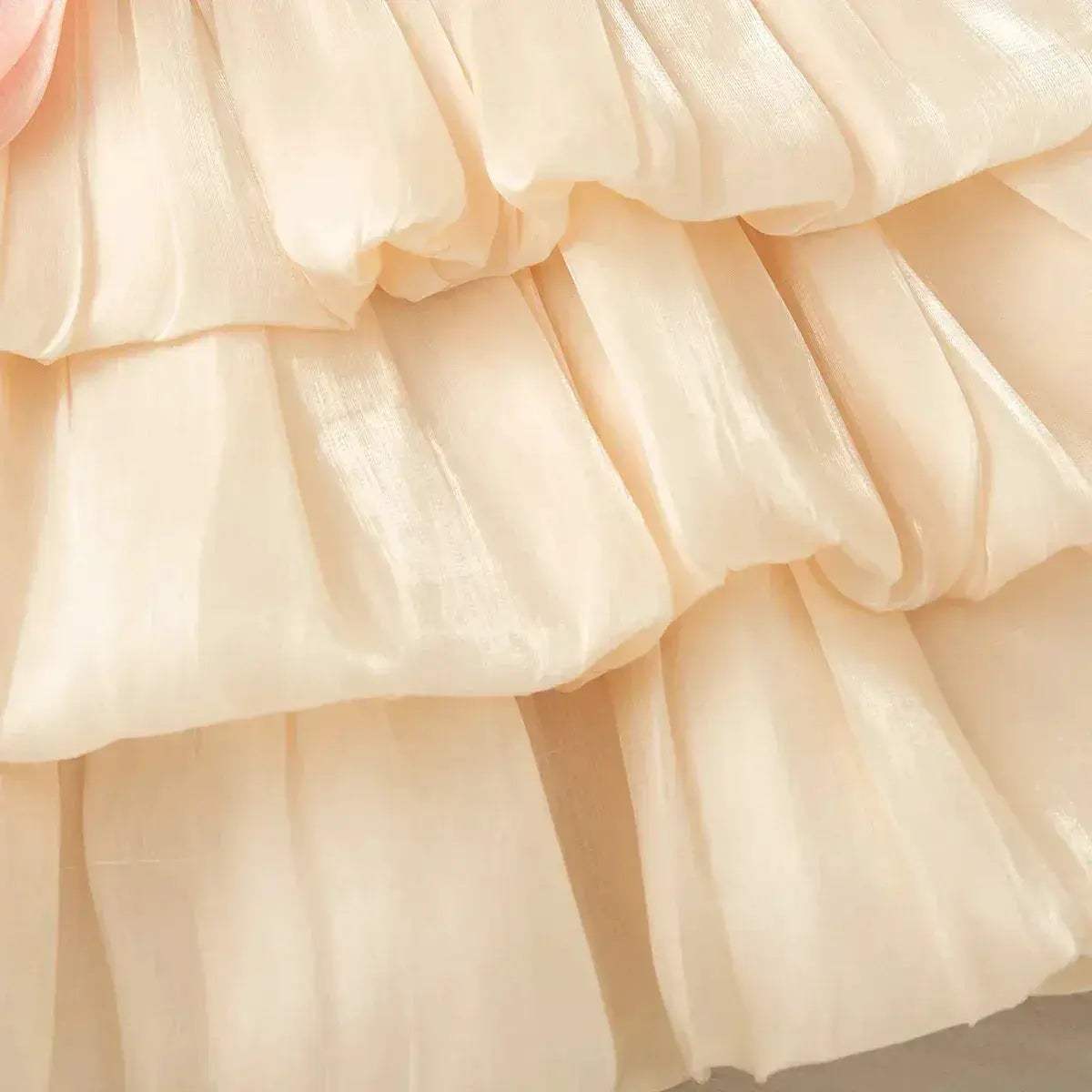 Pink Baby Girl Dress With Bow Suspender For Party Wedding - ToylandEU