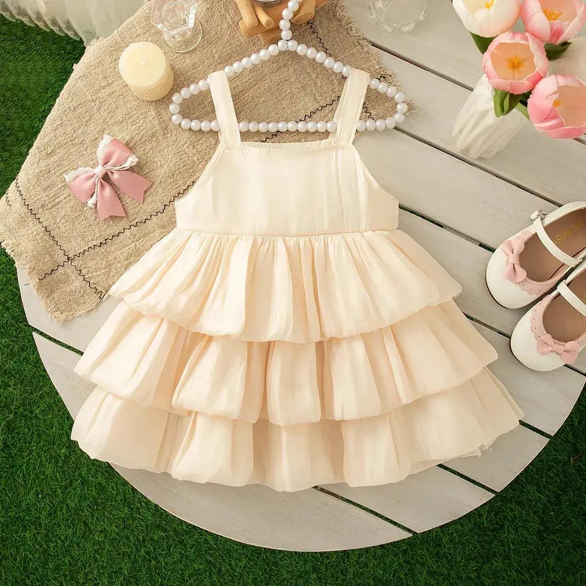  Pink Baby Girl Dress With Bow Suspender Wedding -  ToylandEU™