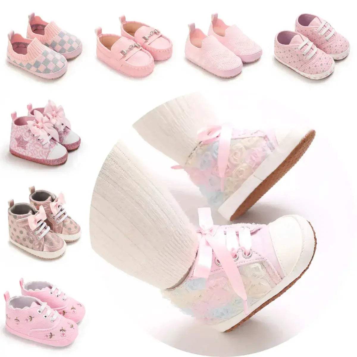 Pink Baby Shoes For Girls First Walker Comfort Sole - ToylandEU