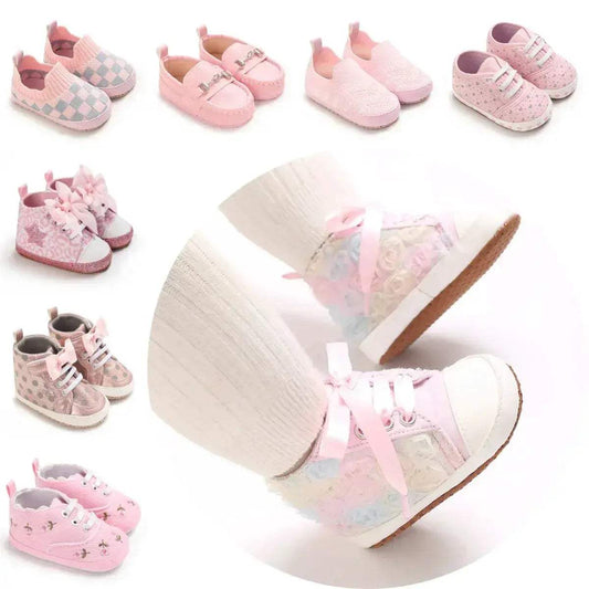 Pink Baby Shoes For Girls First Walker Comfort Sole - ToylandEU