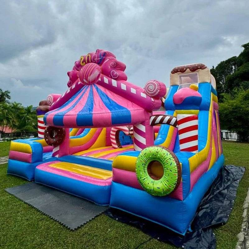 Pink Candy Bouncy Slide Hot Sell Inflatable Slide Castle - ToylandEU