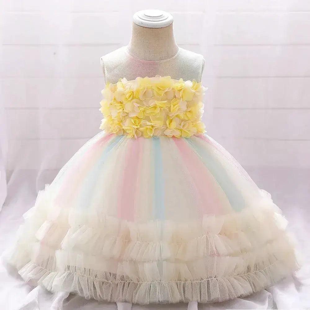  Pink Lace Baby Girl First Birthday Dress Sequin Bow -  ToylandEU™