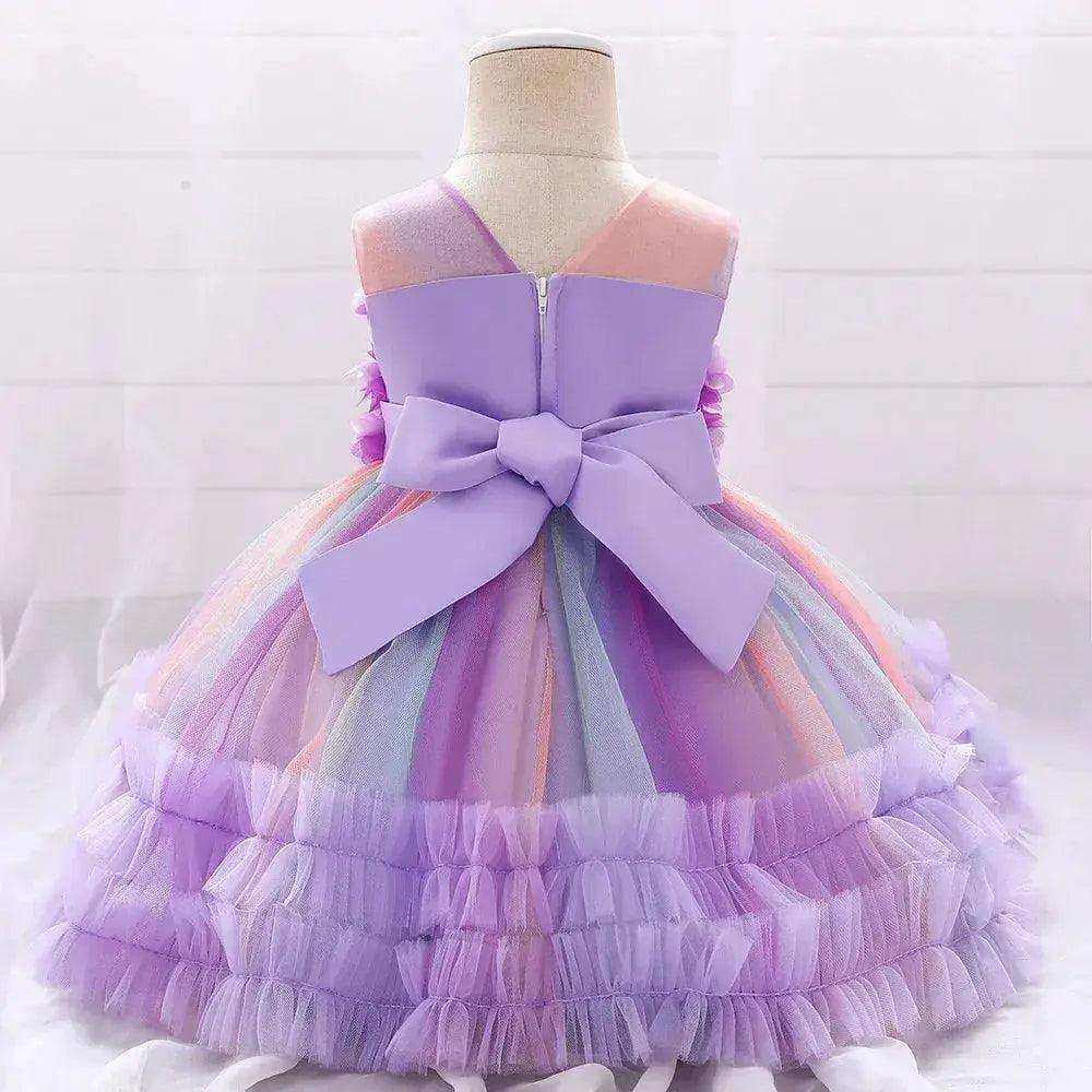  Pink Lace Baby Girl First Birthday Dress Sequin Bow -  ToylandEU™
