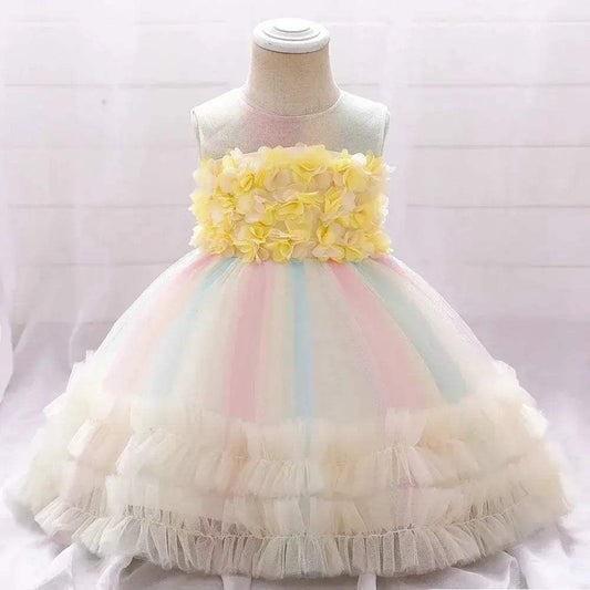  Pink Lace Baby Girl First Birthday Dress Sequin Bow -  ToylandEU™