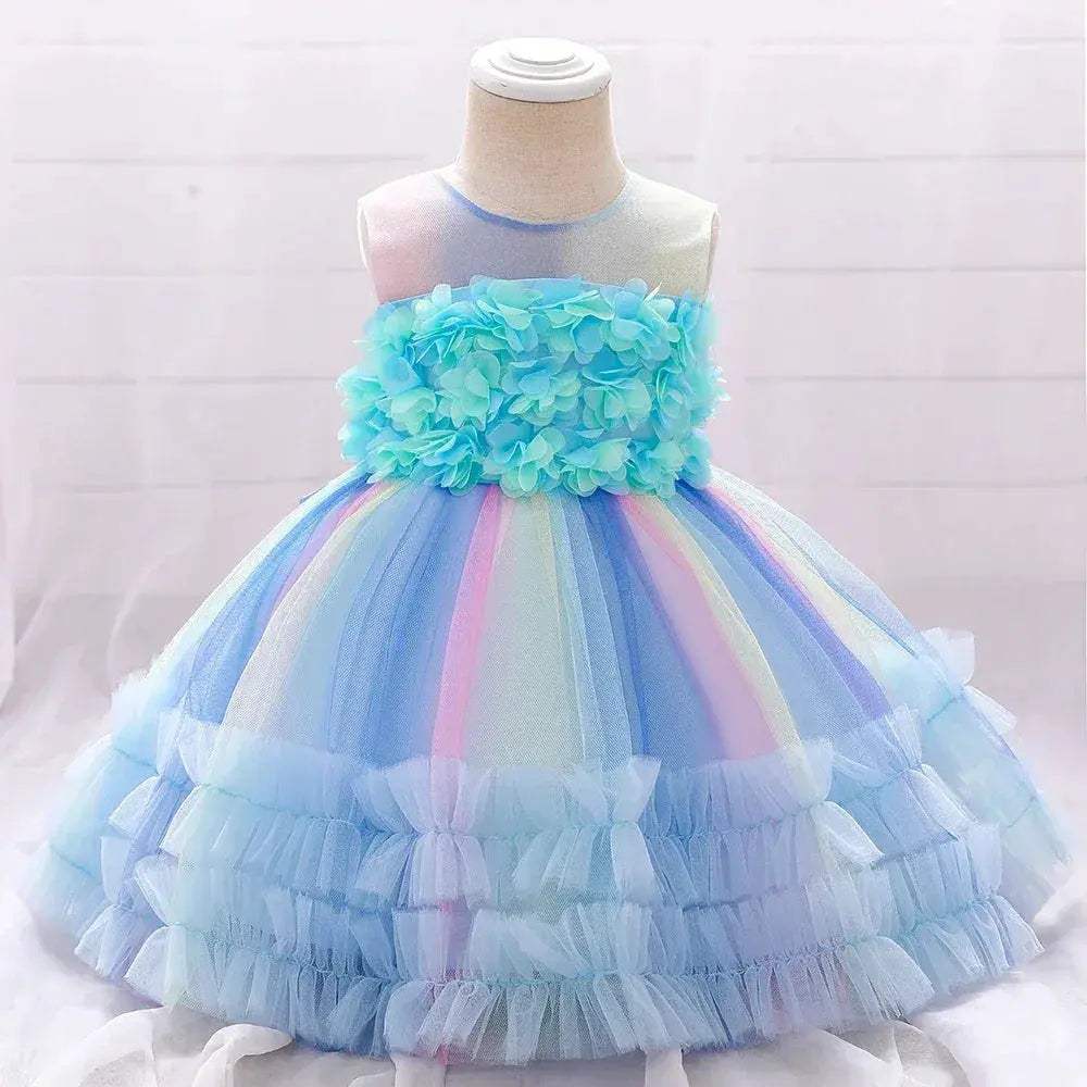  Pink Lace Baby Girl First Birthday Dress Sequin Bow -  ToylandEU™