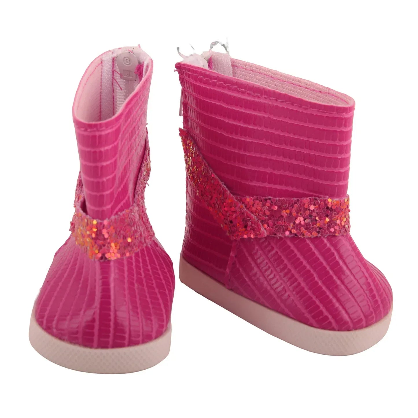 Pink Leather Doll Boots 7cm for 18 Inch Dolls Denim - ToylandEU