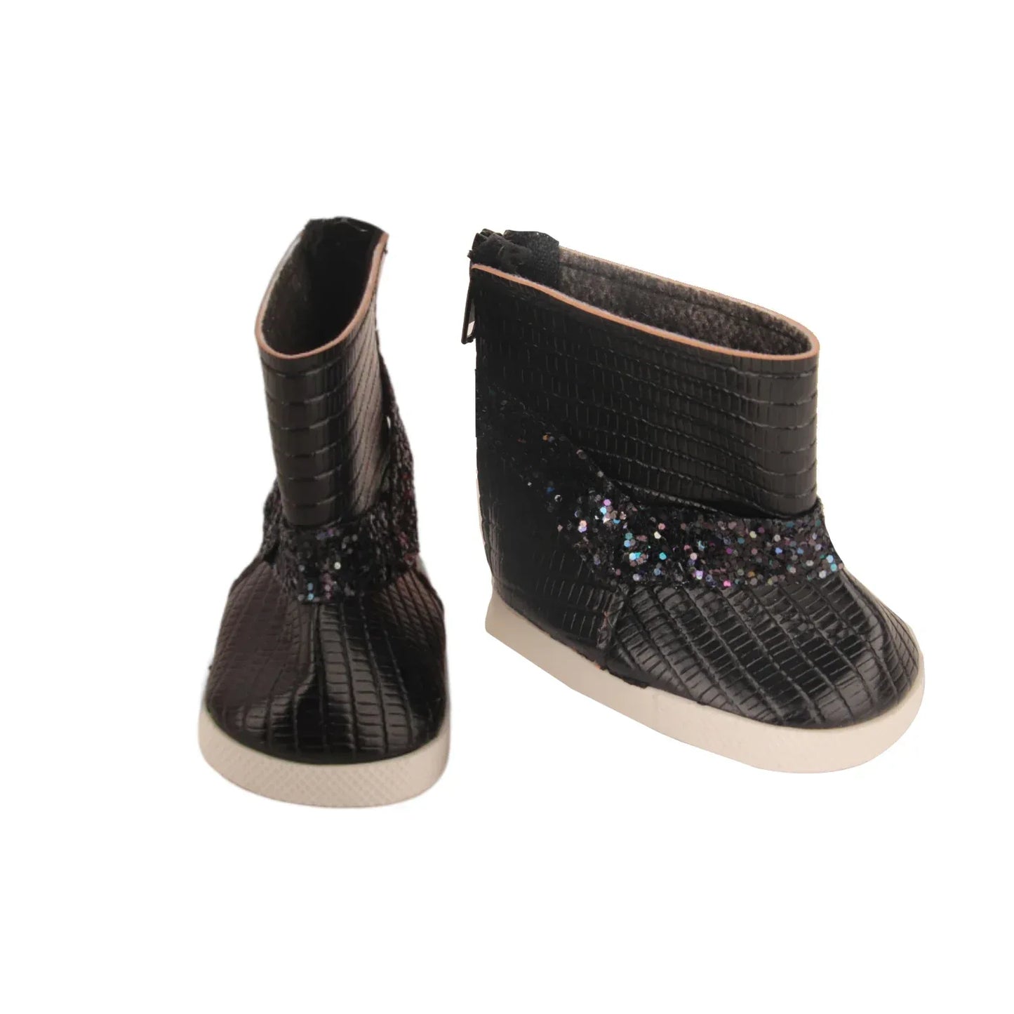 Pink Leather Doll Boots 7cm for 18 Inch Dolls Denim - ToylandEU