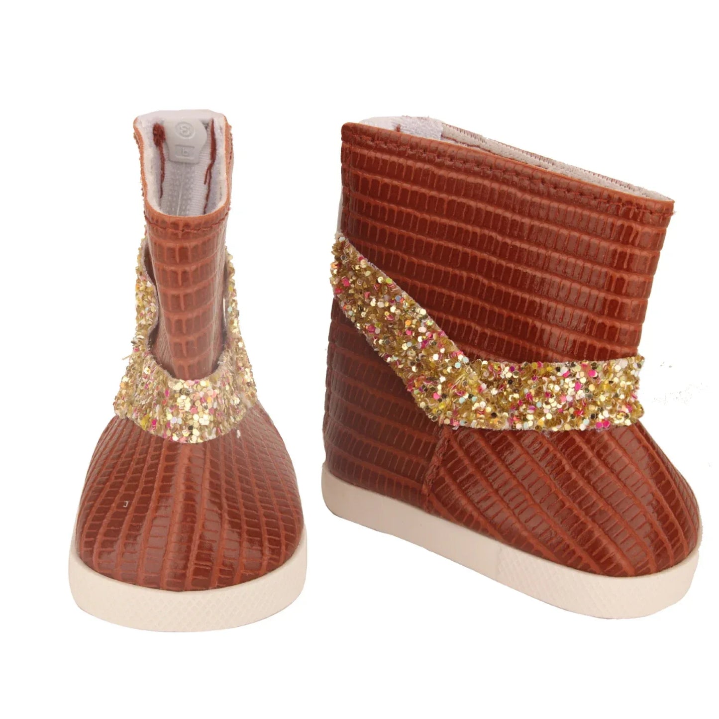 Pink Leather Doll Boots 7cm for 18 Inch Dolls Denim - ToylandEU