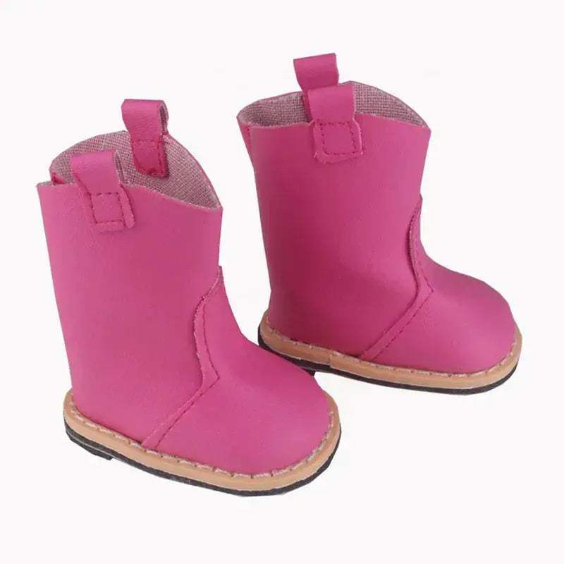  Pink Leather Doll Boots For 18 Inch Dolls 7cm -  ToylandEU™