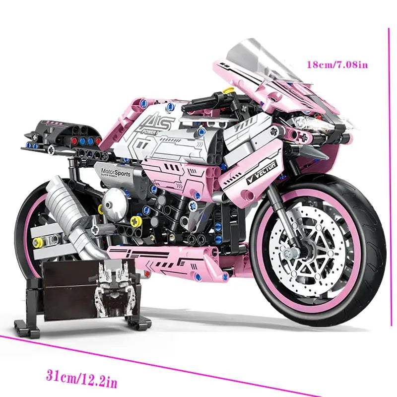  Pink Motorcycle Building Block Lego Compatible 2458 -  ToylandEU™