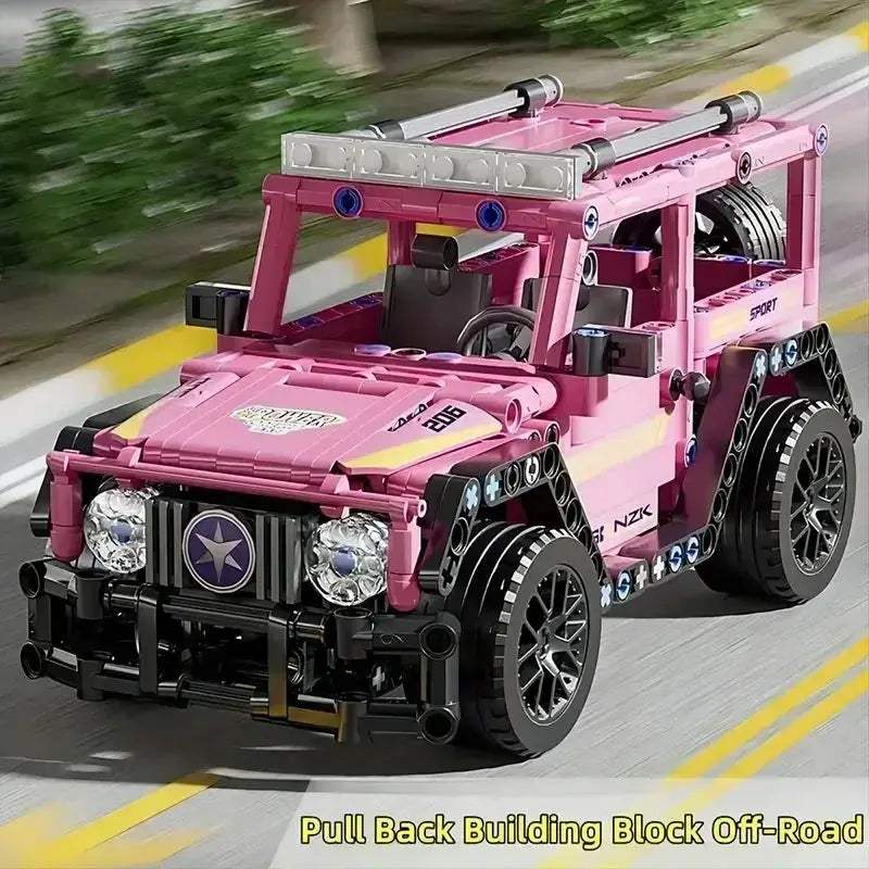 Pink Off Road Vehicle Building Blocks Kit Easy To Assemble - ToylandEU