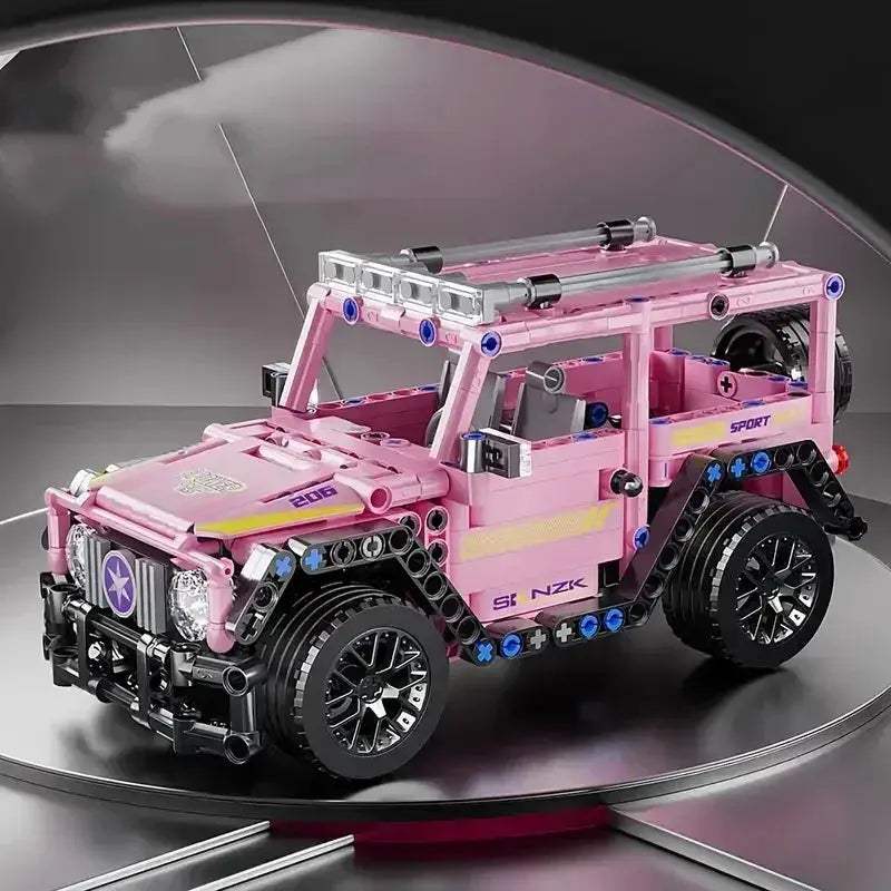 Pink Off Road Vehicle Building Blocks Kit Easy To Assemble - ToylandEU