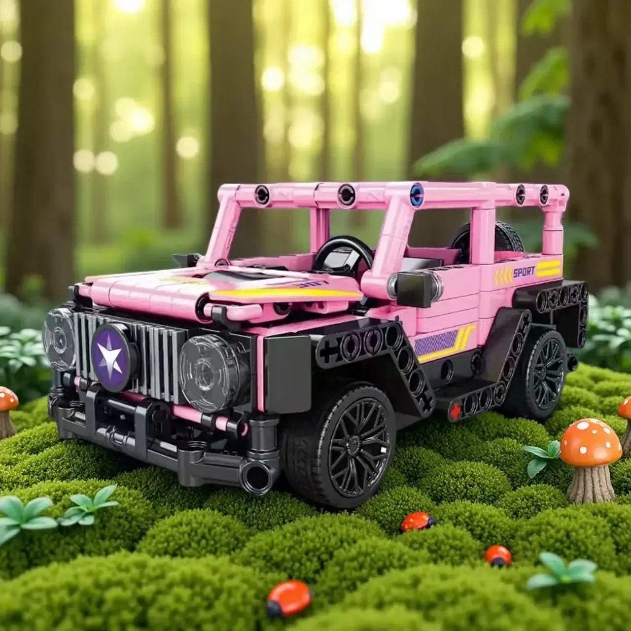Pink Off Road Vehicle Building Blocks Kit Easy To Assemble - ToylandEU