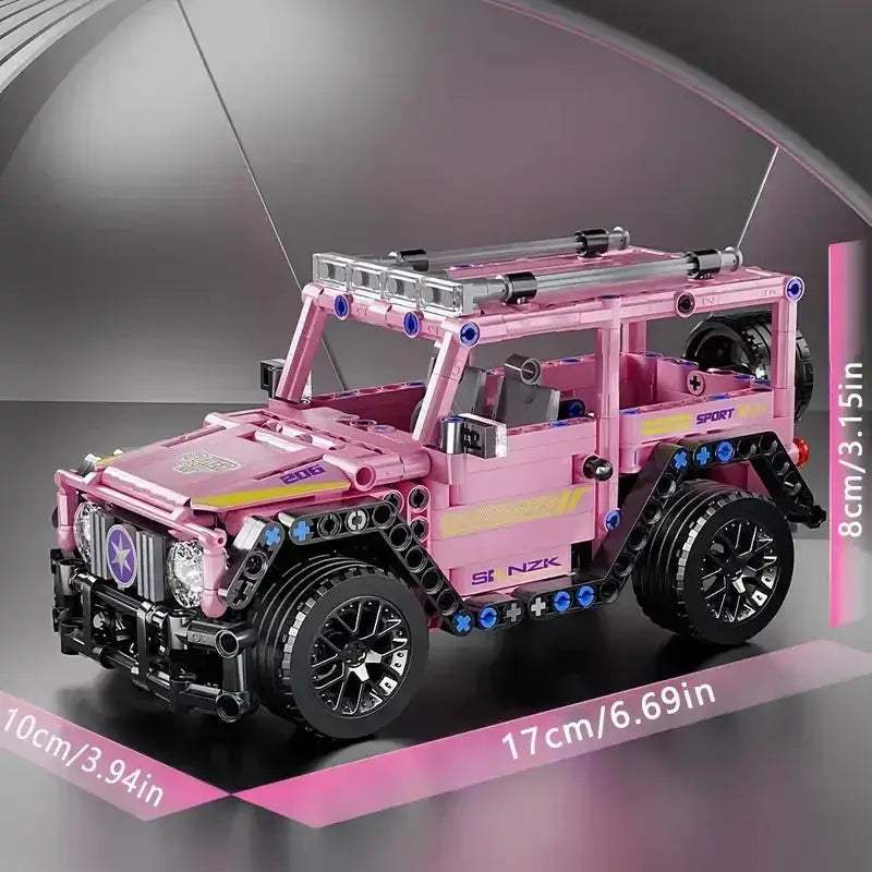Pink Off Road Vehicle Building Blocks Kit Easy To Assemble - ToylandEU