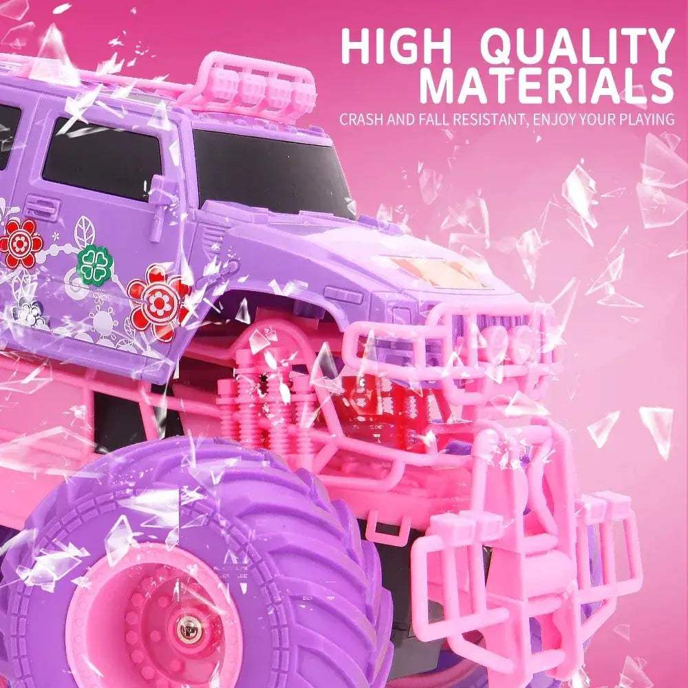 Pink RC Car Remote Control Truck DropResistant Climbing Stunt Toy - ToylandEU