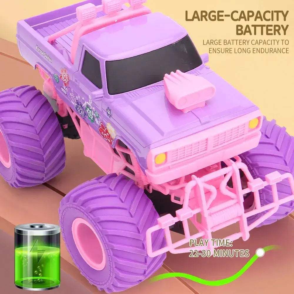 Pink RC Car Remote Control Truck DropResistant Climbing Stunt Toy - ToylandEU