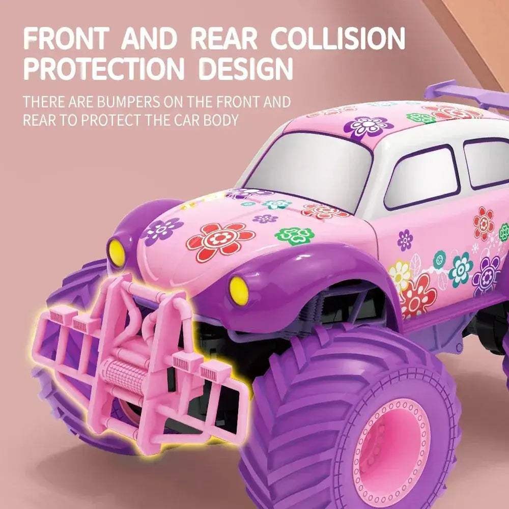 Pink RC Car Remote Control Truck DropResistant Climbing Stunt Toy - ToylandEU