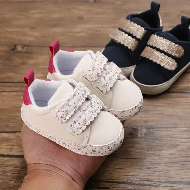 Pink Rhinestone Leather Ballet Flats For Girls Non Slip - ToylandEU
