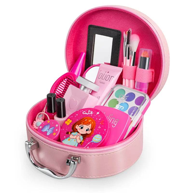 Pink Simulation Girl Beauty Play Game Cosmetics Bag Toy Set Educational Makeup Nail Paint Lipstick Toys for Kids Gifts - ToylandEU