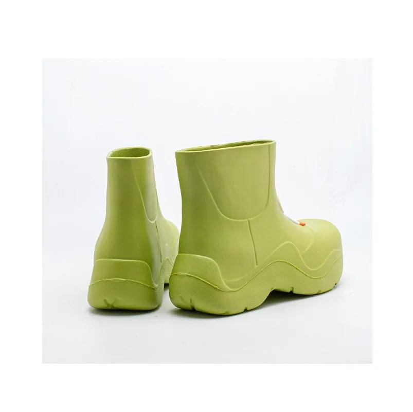 Pink Waterproof Mid Calf Rain Boots | Slip On | Toylandeu