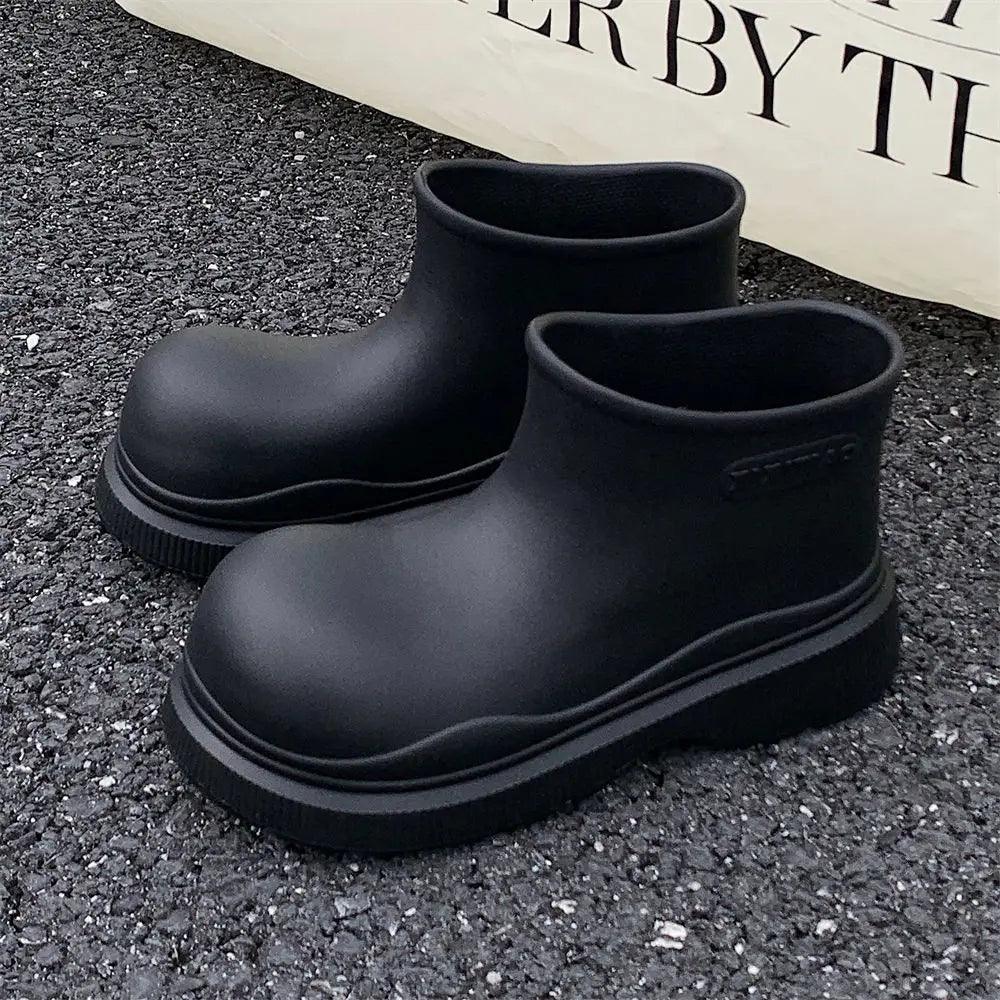 Pink Waterproof Mid Calf Rain Boots | Slip On | Toylandeu