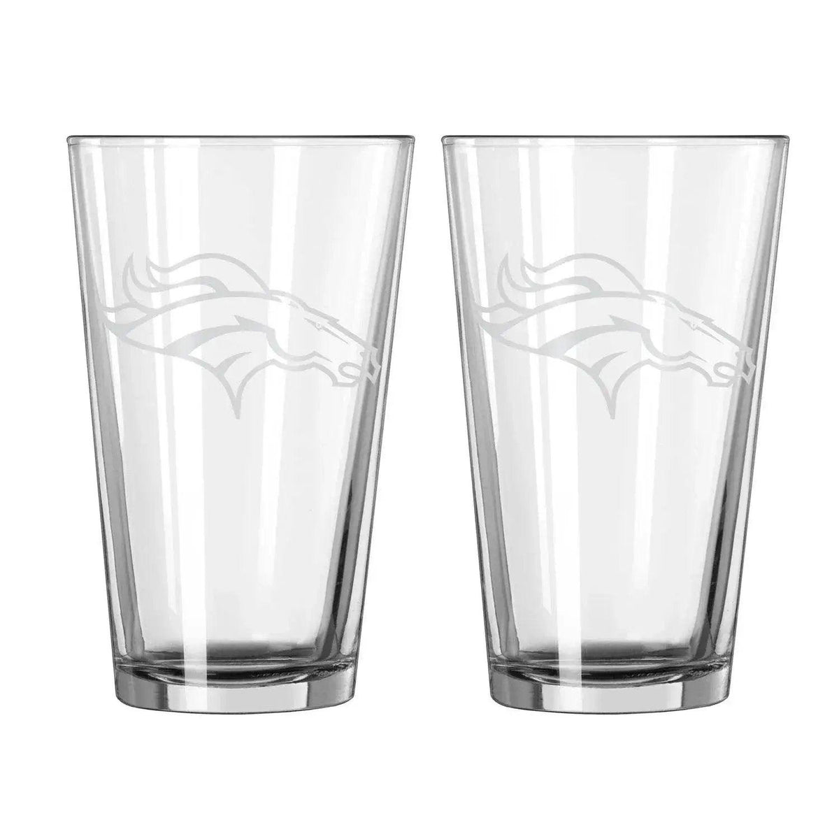  Denver Broncos Glass Pint Frost Design 2 Piece Set Gift -  ToylandEU™