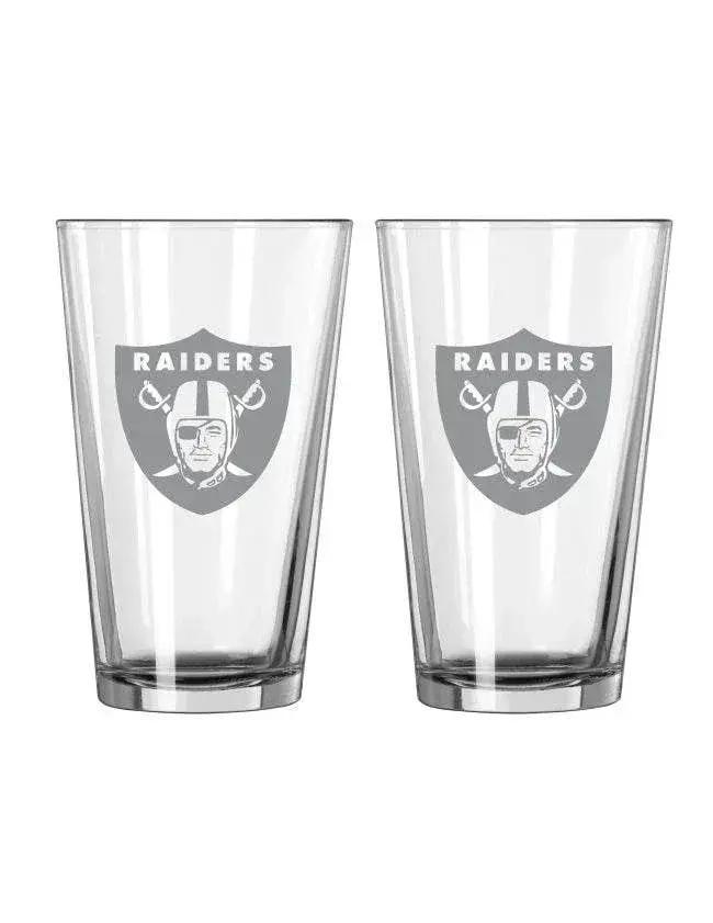  Las Vegas Raiders Glass Pint Frost Design 2 Piece Set 16 Oz -  ToylandEU™