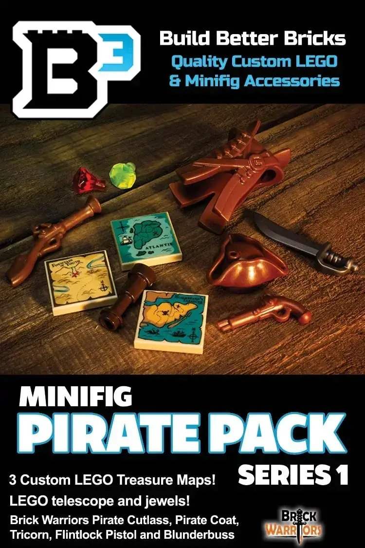 Lego Pirate Figure Pack With Custom Treasure Maps And Pirate Gear Accessories For Adventure Play - ToylandEU