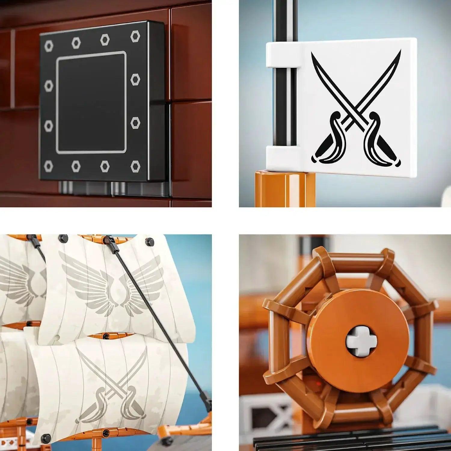  Pirate Ship Building Blocks 2076 Pieces LEGO Display -  ToylandEU™