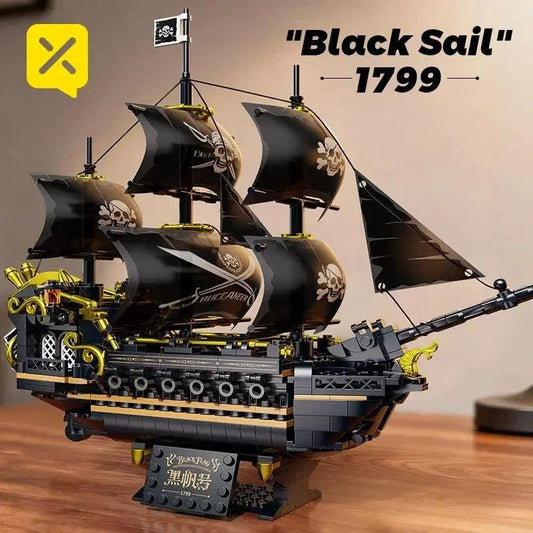  Pirate Ship Building Blocks Three Masted Display Model -  ToylandEU™