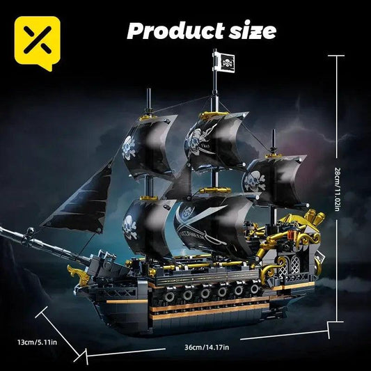  Pirate Ship Building Blocks Three Masted Display Model -  ToylandEU™