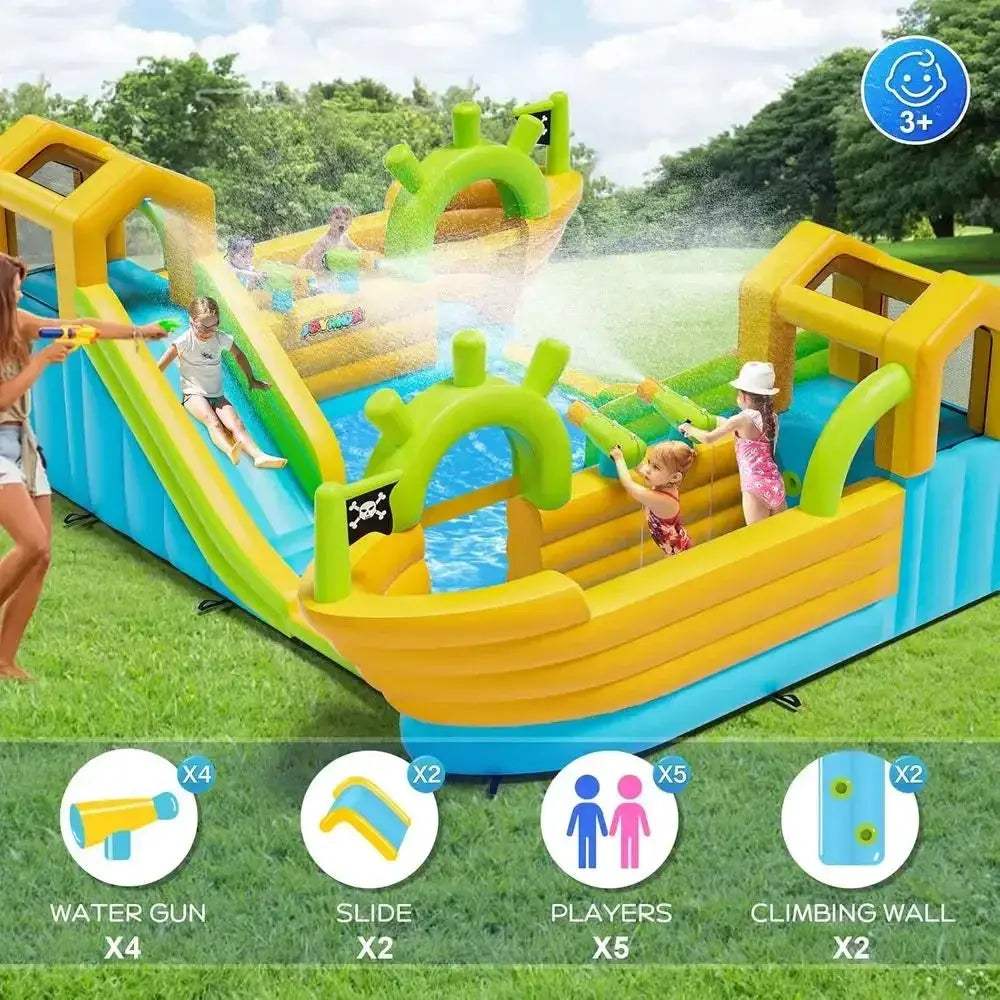 Pirate Water Slide Park Epic Bounce House With Water Cannons - ToylandEU