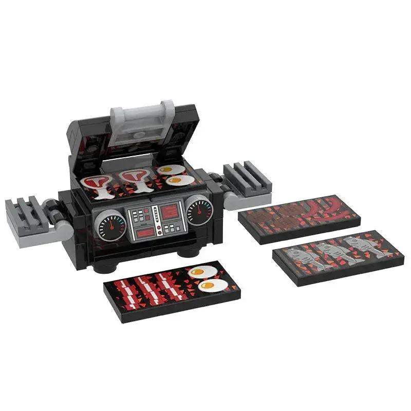 Lego Pitmaster Figure Scale BBQ Grill With Removable Swappable Food Tiles Brick Style Construction - ToylandEU